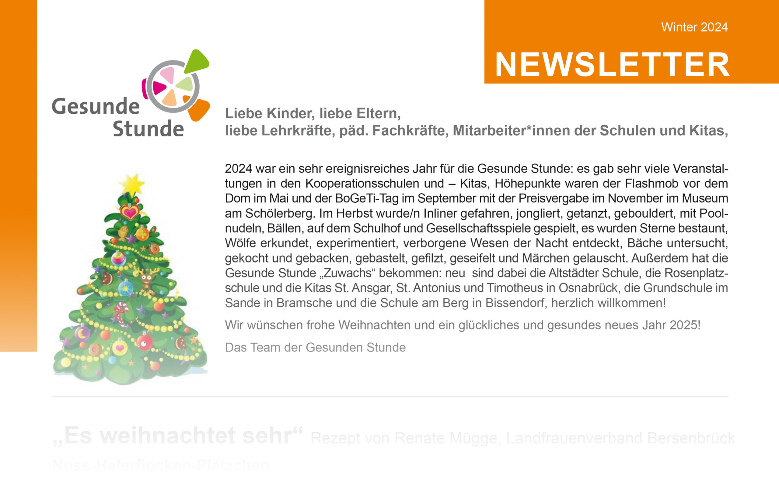 Gesunde Stunde – Newsletter Winter 2024